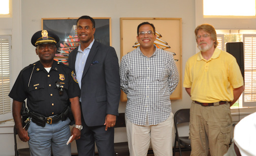 (l-r) Captain Darryl Boykins, Attorney Andre Gammage, Ish Muhammad Nieves, and Professor John Sherry -- Photo by Richard Allen